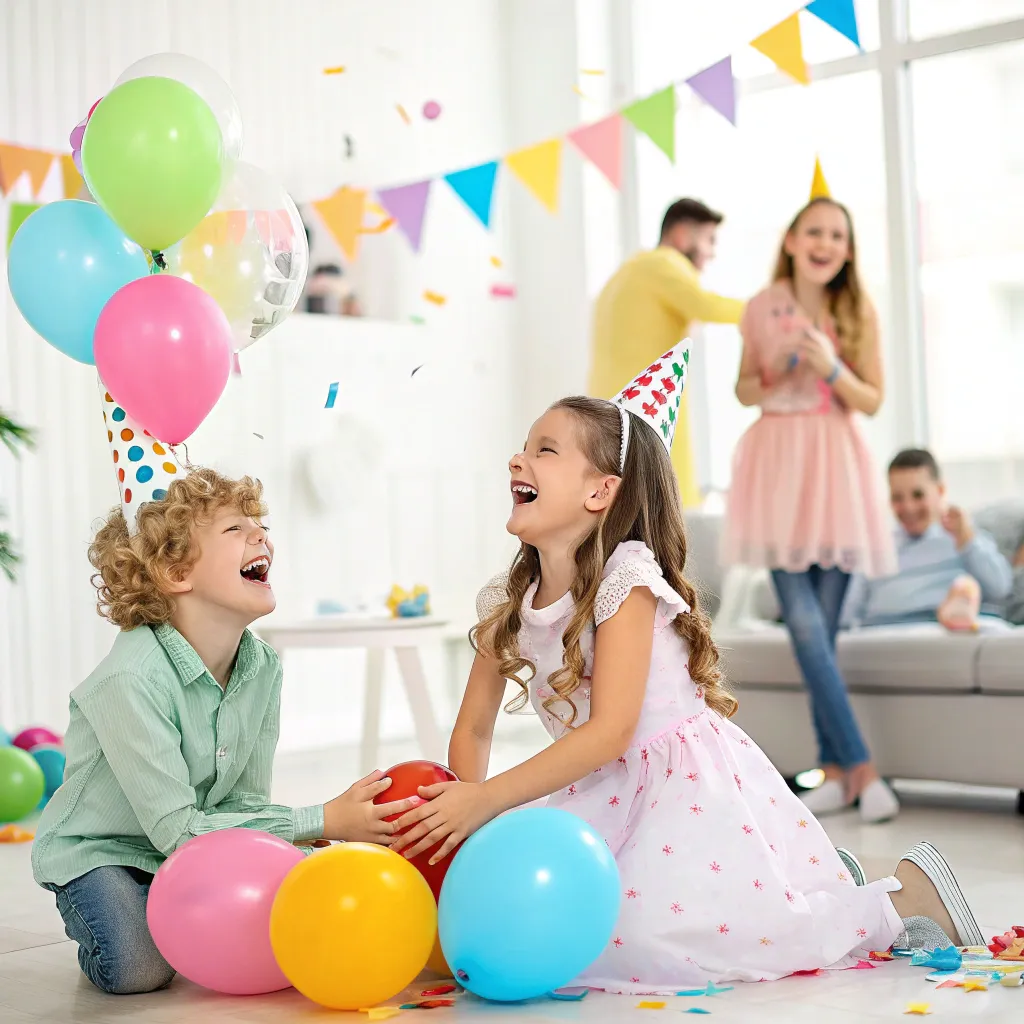 Joyful kids at a party celebration